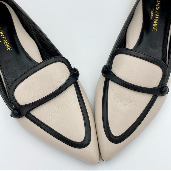 💗Marion Parke Natalie Leather Pointed Toe Flat Loafer - Picture 7 of 10